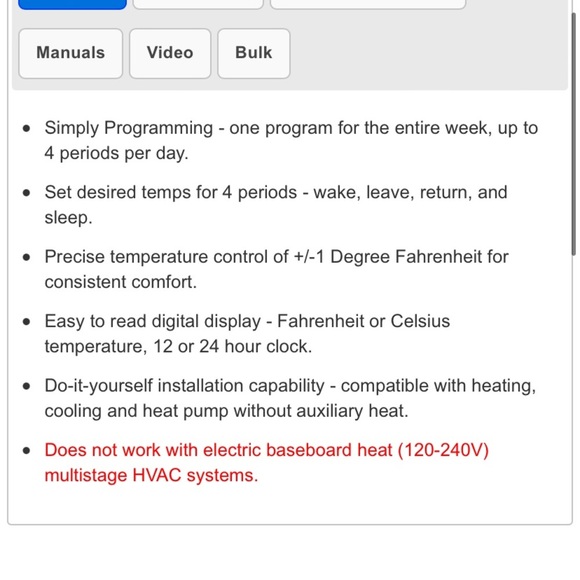 RH221B 1 week programmable thermostat new in box - Picture 2 of 7